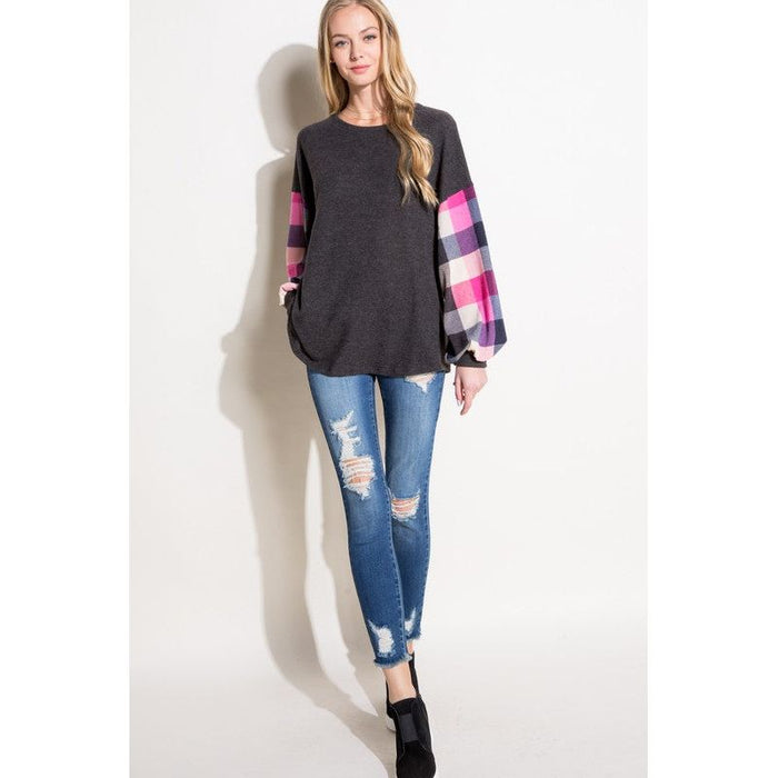 Multi Plaid Mixed Top