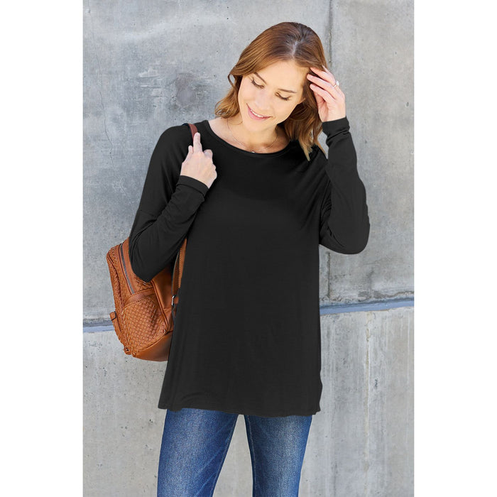 Basic Bae Round Neck Dropped Shoulder T-Shirt