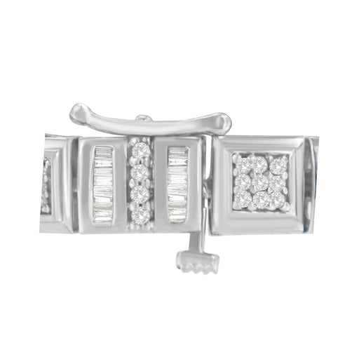 Bids.com 10K White Gold Round and Baguette Cut Diamond Bracelet (2.00 cttw, H-I Color, I2-I3 Clarity) Bracelets