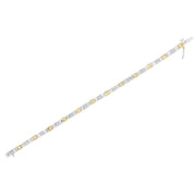 Bids.com 10K Two-Tone Gold Princess Cut Diamond Geo Link Bracelet (1.00 cttw, H-I Color, SI1-SI2 Clarity) Bracelets