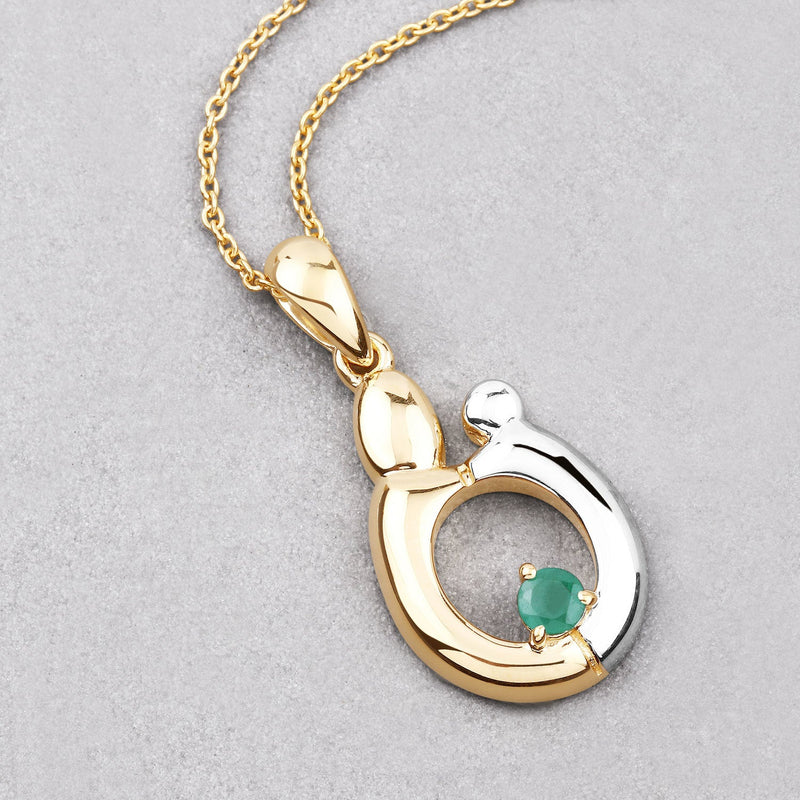 Bids.com 0.17 Carat Genuine Emerald .925 Sterling Silver Pendant Pendants