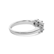Bids.com 14K White Gold 1/2 Cttw Miracle Set Round Lab Grown Diamond Three Stone Illusion Plate Ring (F-G Color, VS1-VS2 Clarity) - Ring Size 7 Rings
