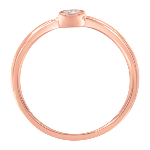 Bids.com 14K Rose Gold Plated .925 Sterling Silver Miracle Set Diamond Ring (1/20 Cttw, J-K Color, I1-I2 Clarity) - Size 6 Rings