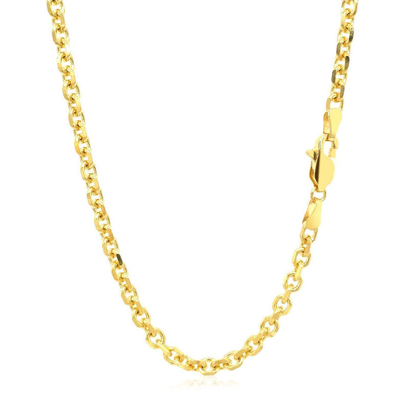 Bids.com 4.0mm 14k Yellow Gold Diamond Cut Cable Link Chain Necklaces