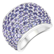 Bids.com 4.22 Carat Genuine Tanzanite .925 Sterling Silver Ring Rings