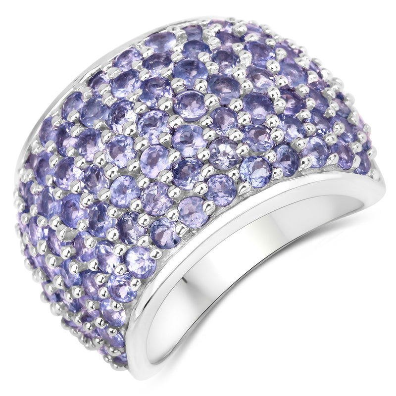 Bids.com 4.22 Carat Genuine Tanzanite .925 Sterling Silver Ring Rings