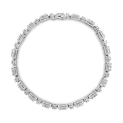 Bids.com 10K White Gold 2.0 Cttw Diamond Square Link Bracelet (J-K Color, I2-I3 Clarity) - Size 7.25" Bracelets