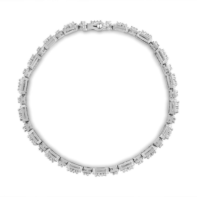 Bids.com 10K White Gold 2.0 Cttw Diamond Square Link Bracelet (J-K Color, I2-I3 Clarity) - Size 7.25" Bracelets
