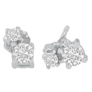 Bids.com 14K White Gold 1/2 cttw Round Cut Diamond Earrings (H-I, SI2-I1) Earrings