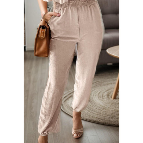 Ruffled Scoop Neck Spaghetti Strap Jumpsuit