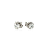 Bids.com 14k White Gold Diamond Four Prong Stud Earrings (1/4 cttw) Earrings