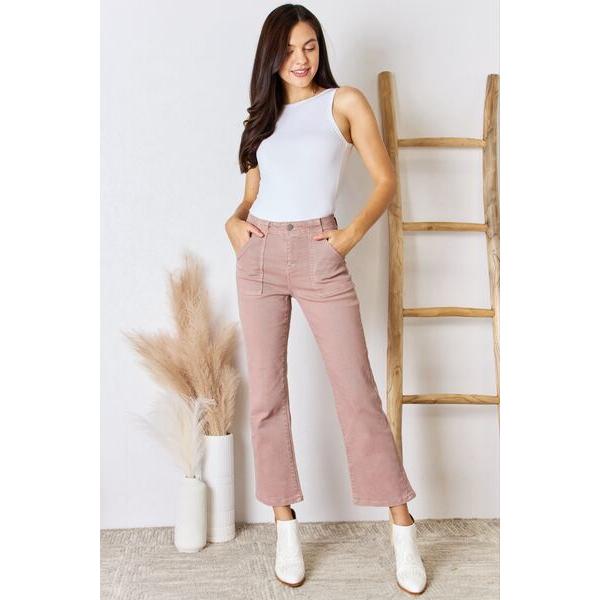 RISEN High Rise Ankle Flare Jeans