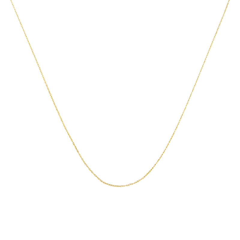 Bids.com Solid 10K Yellow Gold 0.5mm Slim and Dainty Unisex 18" Rope Chain Necklace Necklaces