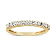 Bids.com IGI Certified 1/2 Cttw Diamond 10K Yellow Gold Prong Set Fluted Band Style Wedding Ring (J-K Color, I1-I2 Clarity) - Size 7 Rings