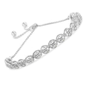 Bids.com .925 Sterling Silver 1/10 Cttw Round Diamond Bolo Bracelet (I-J Color, I3 Clarity) Bracelets