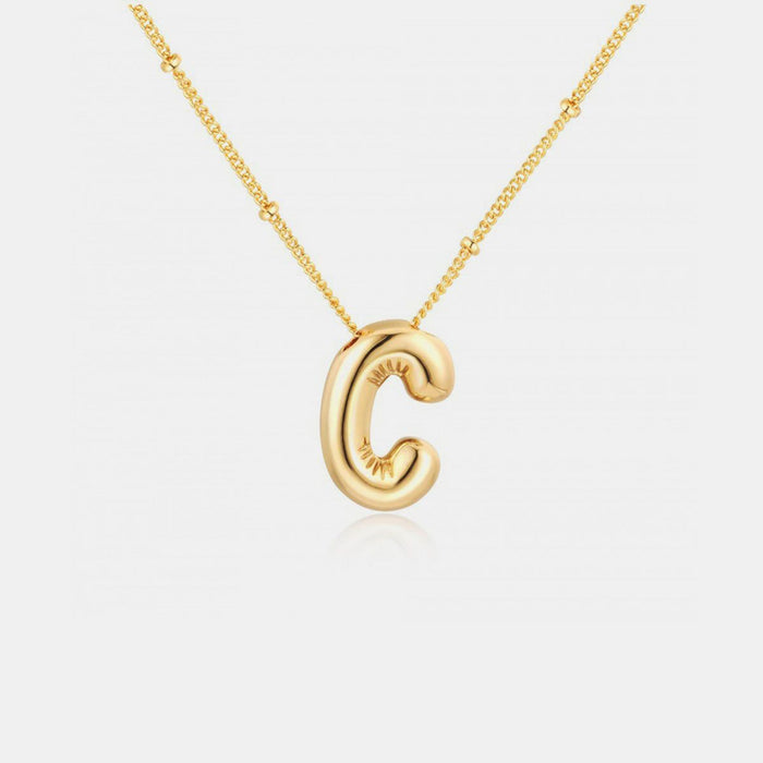 Gold-Plated Letter Pendant Necklace