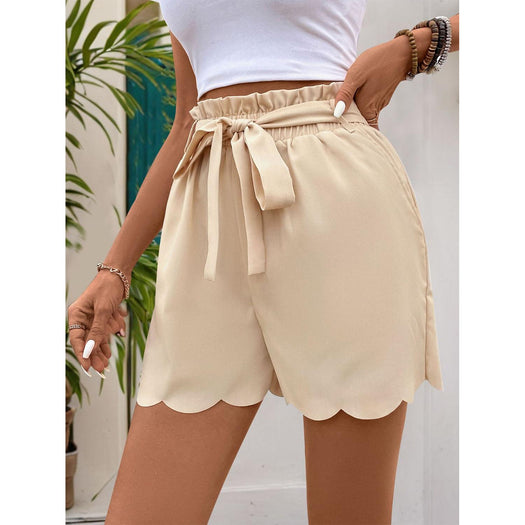 Frill Tied Shorts with Pockets