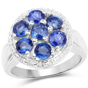 Bids.com 2.66 Carat Genuine Kyanite .925 Sterling Silver Ring Rings