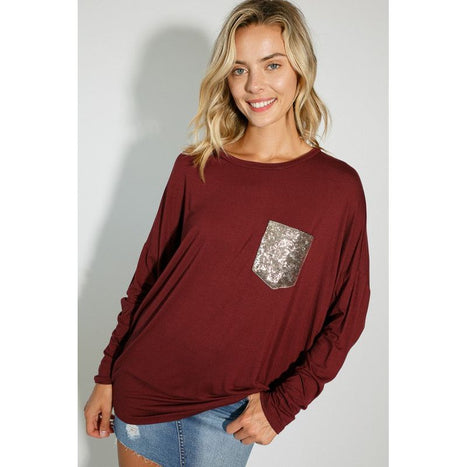 Plus Sequence Pocket Dolman Sl Top