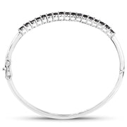 Bids.com 2.50 Carat Genuine Black Diamond .925 Sterling Silver Bangle Bracelets