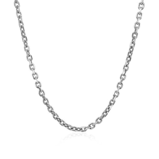Bids.com 2.3mm 14k White Gold Diamond Cut Cable Link Chain Necklaces