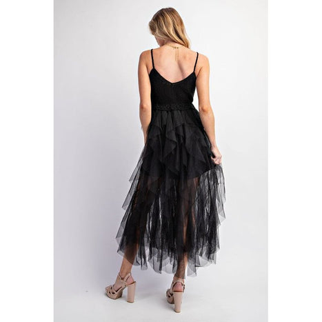 Lovely Tulle Midi Crochet Dress