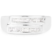 Bids.com 0.70 Carat Genuine White Sapphire .925 Sterling Silver Ring Rings