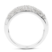 Bids.com 0.96 Carat Genuine White Diamond .925 Sterling Silver Ring Rings