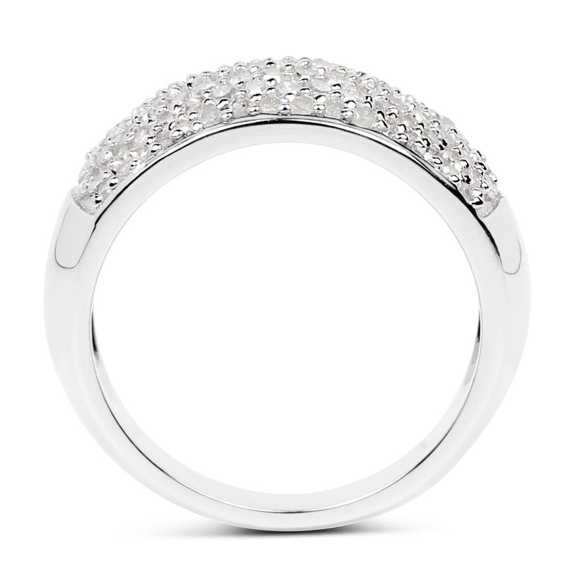 Bids.com 0.96 Carat Genuine White Diamond .925 Sterling Silver Ring Rings