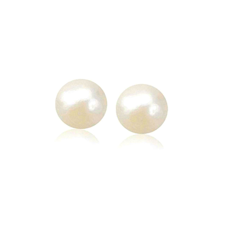 Bids.com 14k Yellow Gold Freshwater Cultured White Pearl Stud Earrings (7.0 mm) Earrings