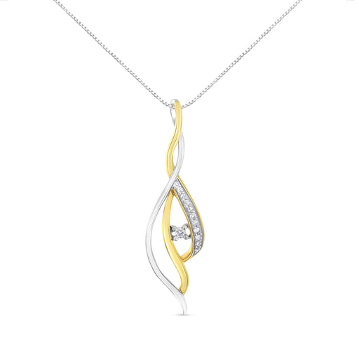 Bids.com 10K Yellow and White Gold Round Cut Diamond Accent Cascade 18" Pendant Necklace (J-K Color, I2-I3 Clarity) Necklaces
