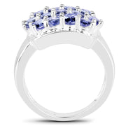 Bids.com 2.21 Carat Genuine Tanzanite .925 Sterling Silver Ring Rings