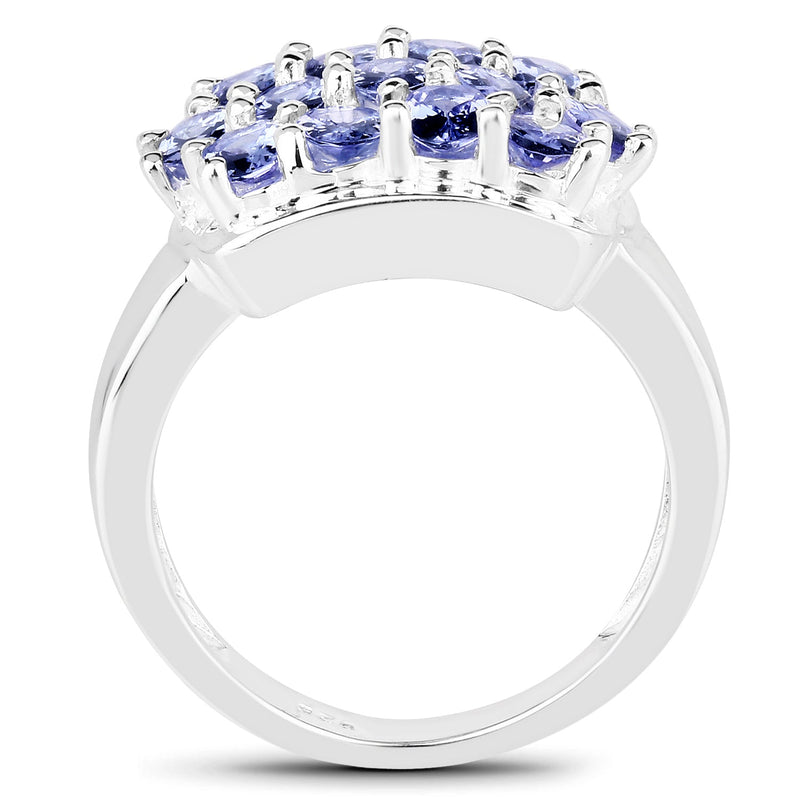 Bids.com 2.21 Carat Genuine Tanzanite .925 Sterling Silver Ring Rings