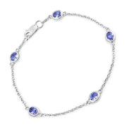 Bids.com 1.65 Carat Genuine Tanzanite .925 Sterling Silver Bracelet Bracelets