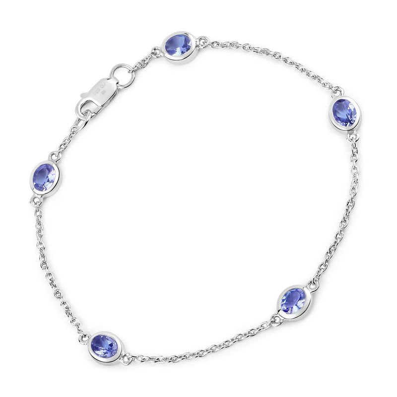 Bids.com 1.65 Carat Genuine Tanzanite .925 Sterling Silver Bracelet Bracelets