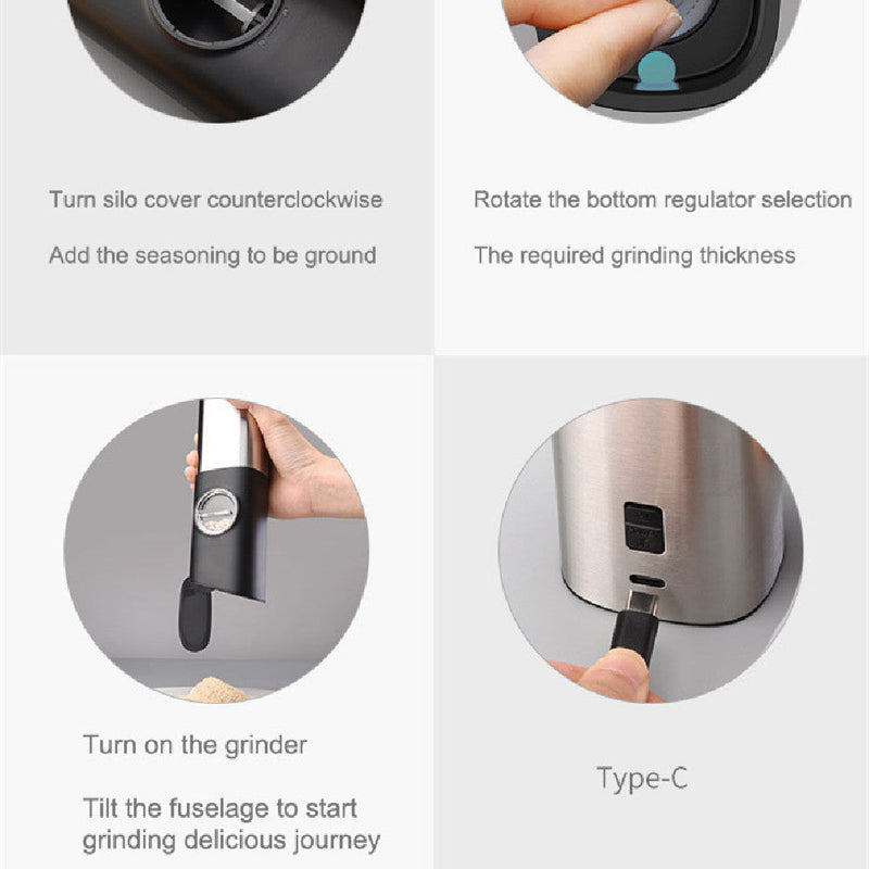 SmartPursue™ Kitchen Ceramic Pepper Electric Grinder Spice Grinders