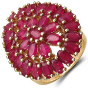 Bids.com 14K Yellow Gold Plated 9.30 Carat Genuine Ruby .925 Sterling Silver Ring Rings