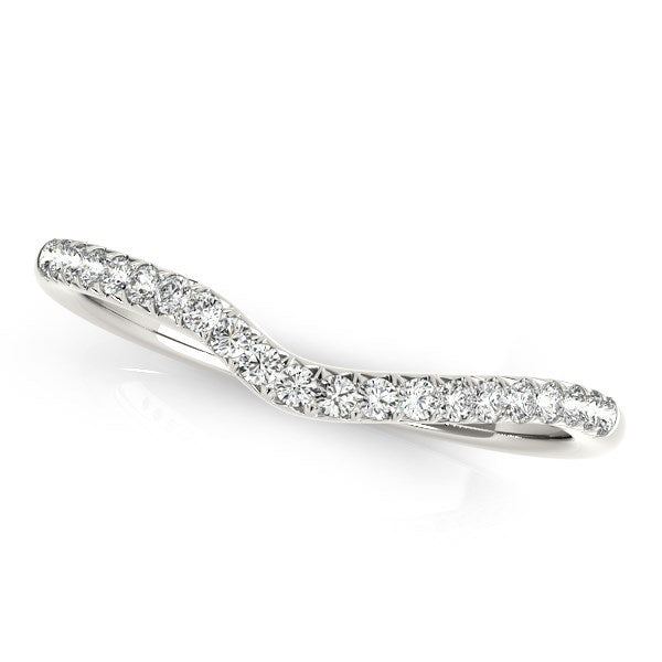 Bids.com 14k White Gold Curved Pave Diamond Wedding Ring (1/4 cttw) Rings