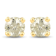 Bids.com 0.92 Carat Genuine LB Diamond 14K Yellow Gold Earrings Earrings