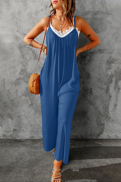 Spaghetti Strap Wide Leg Jumpsuit