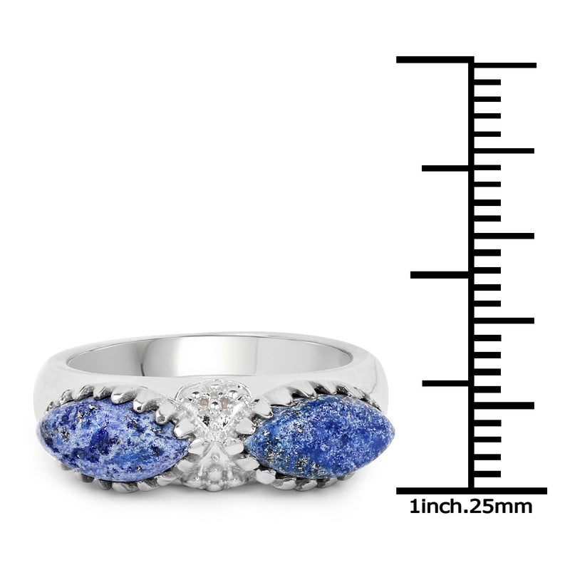Bids.com 2.28 Carat Genuine Lapis Lazuli .925 Sterling Silver Ring Rings