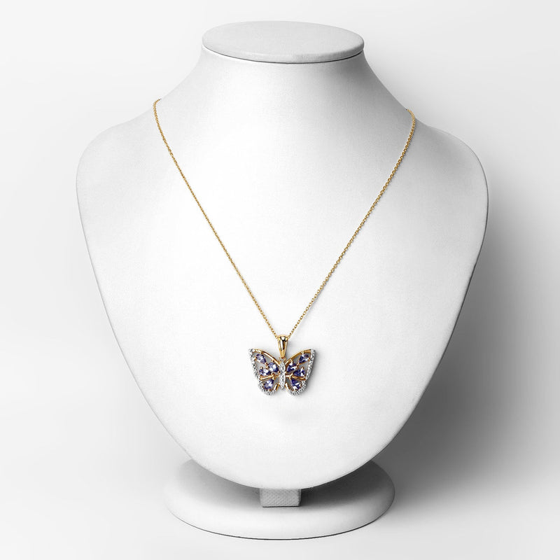 Bids.com 1.75 Carat Genuine Tanzanite and White Zircon .925 Sterling Silver Pendant Pendants