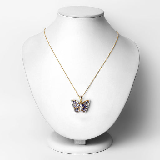 Bids.com 1.75 Carat Genuine Tanzanite and White Zircon .925 Sterling Silver Pendant Pendants