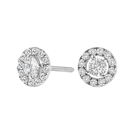Bids.com 14K White Gold 3/4 Cttw Lab-Grown Diamond Floating Halo Stud Earring (F-G Color, VS1-VS2 Clarity) Earrings