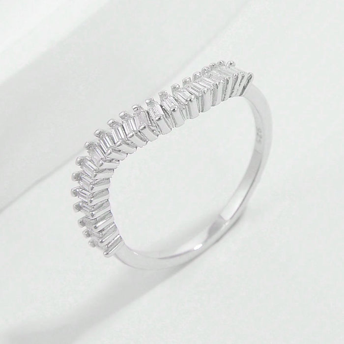 925 Sterling Silver Inlaid Zircon Ring