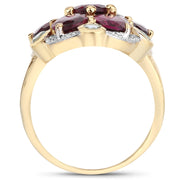 Bids.com 11.22 Carat Genuine Rhodolite and Blue Topaz .925 Sterling Silver Ring Rings