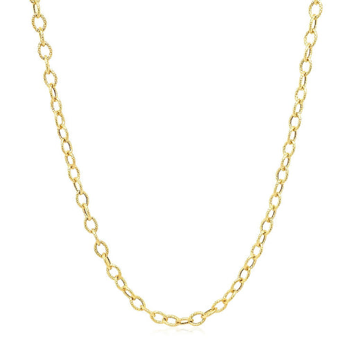 Bids.com 2.5mm 14k Yellow Gold Pendant Chain with Textured Links Necklaces
