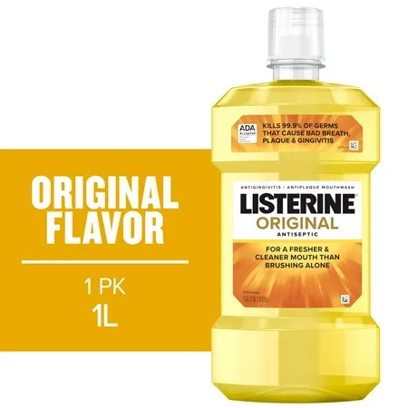 Listerine Listerine Original Antiseptic Mouthwash for Bad Breath & Plaque - 1L Oral Care