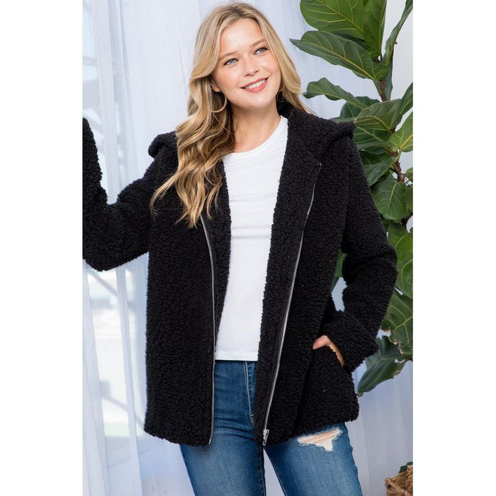 SHERPA FUR HOODIE JACKET