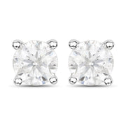 Bids.com 1.02 Carat Genuine White Diamond 14K White Gold Earrings Earrings